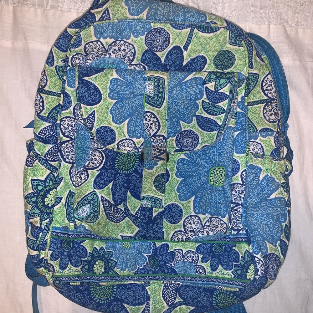 Vera Bradley green and blue small backpack